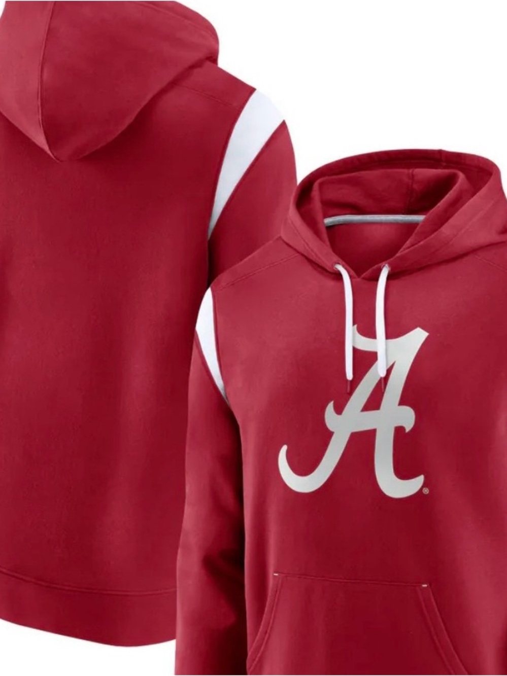 University of AlabamaCrimson and White fanatics Hooded Pullover with Script A